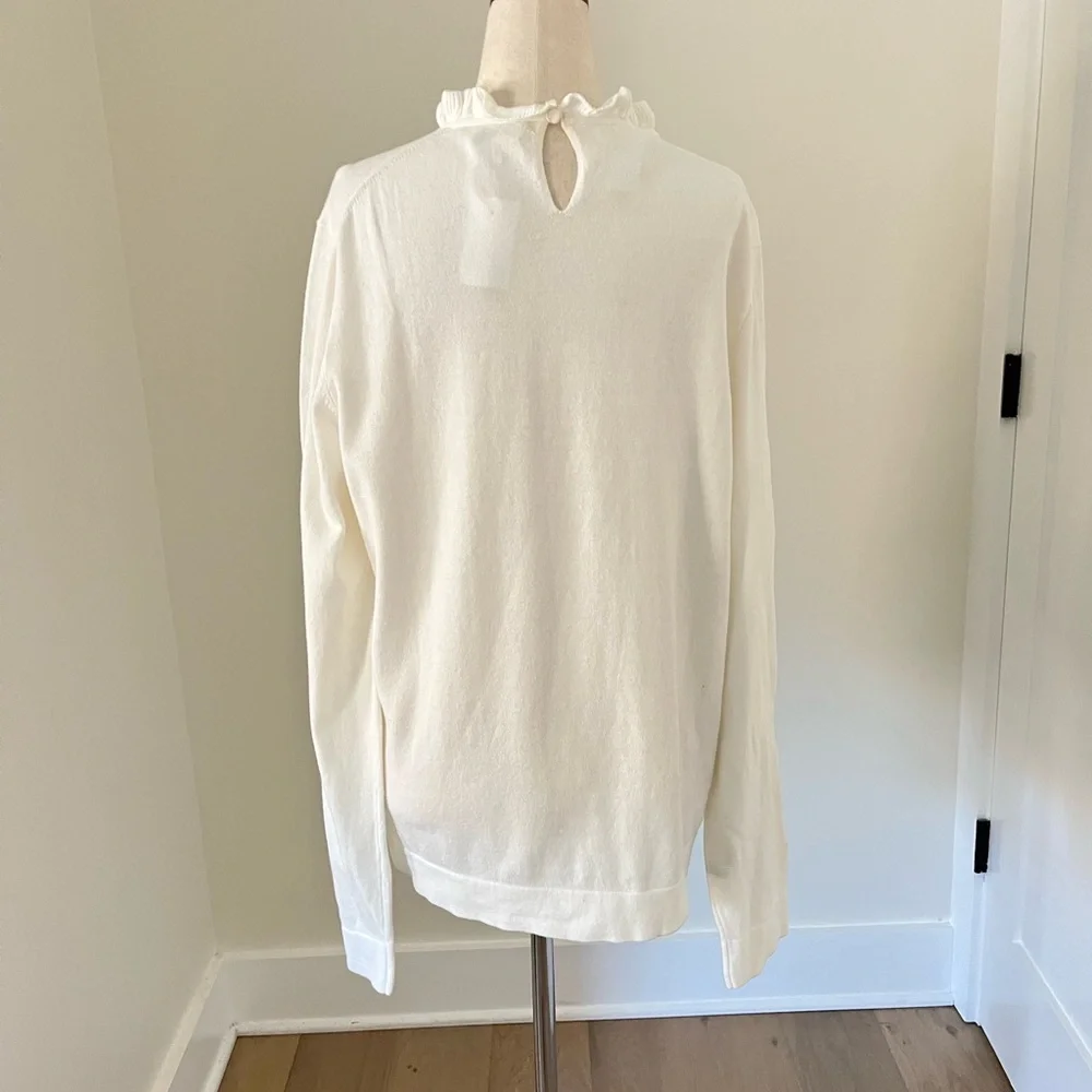 J.Crew factory 100% cotton waffle collar sweater top size XL NWT